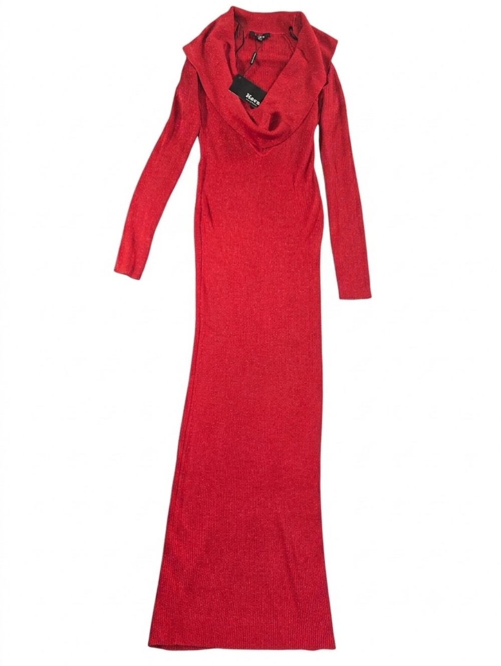 Hera Collection Red Long-Sleeve Maxi Dress with Cowl Neck